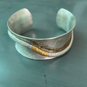 Lika Behar Sterling Silver Cuff with 24k gold